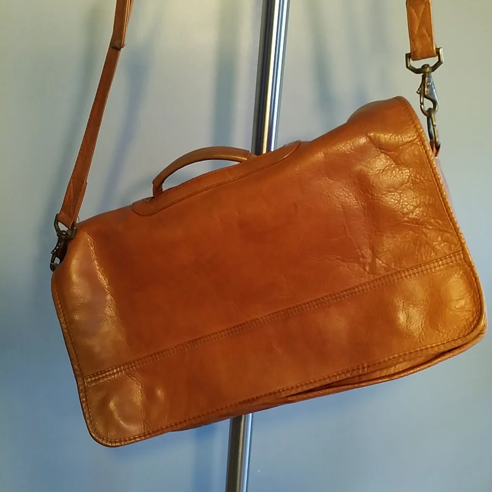 BRIEFCASE VINTAGE LEATHER Distressed Crossbody LAPTOP BAG